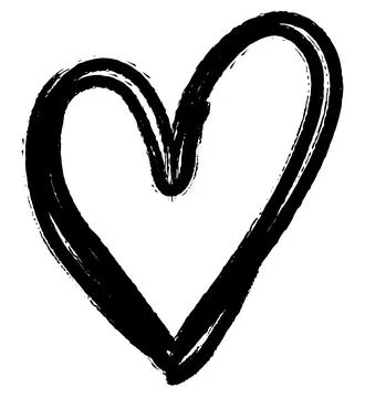 Heart Shape with Brush Stroke Texture Stock Illustration