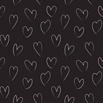 Heart shape Brush Strokes Seamless Pattern Illustrazione stock