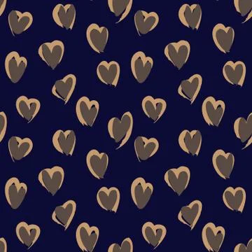 Heart shape Brush Strokes Seamless Pattern Illustrazione stock