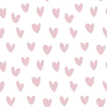 Heart shape Brush Strokes Seamless Pattern Stock Illustration
