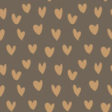 Heart shape Brush Strokes Seamless Pattern Stock Illustration