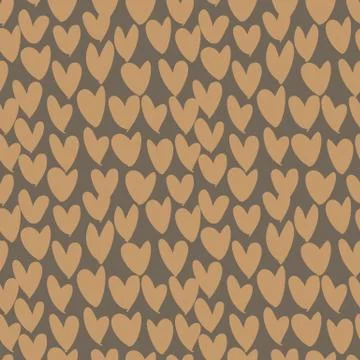 Heart shape Brush Strokes Seamless Pattern Stock Illustration