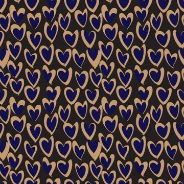 Heart shape Brush Strokes Seamless Pattern イラスト素材
