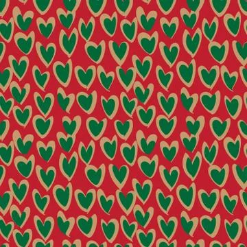 Heart shape Brush Strokes Seamless Pattern Stock Illustration