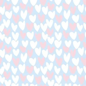 Heart shape Brush Strokes Seamless Pattern Stock Illustration