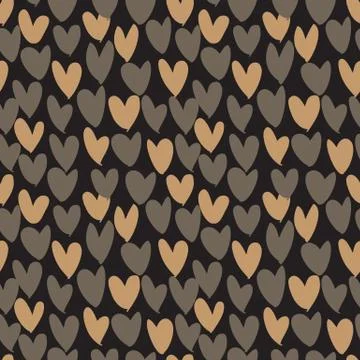 Heart shape Brush Strokes Seamless Pattern Illustrazione stock