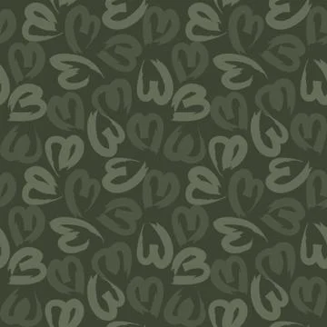 Heart shape Brush Strokes Seamless Pattern Stock Illustration