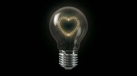 Heart shape bulb with alpha channel Видео 21647771
