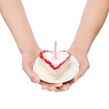 Heart-shape cake Stock Photos