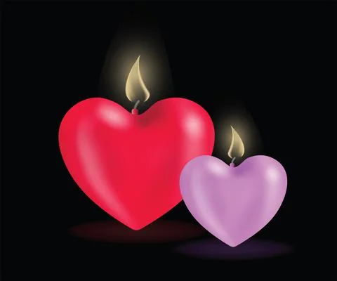Heart shape candle Stock Illustration