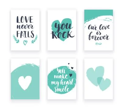 Heart shape cards set 库存插图