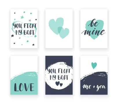Heart shape cards set Stock Illustration