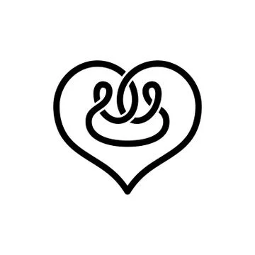 Heart shape celtic overlapped concept logo Ilustração Stock