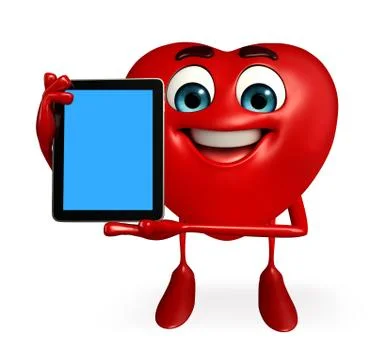 Heart shape character with tab Stock Illustration