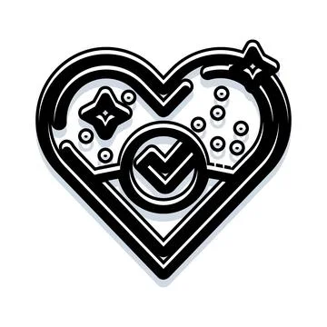 Heart shape with checkmark approving love concept 스톡 일러스트