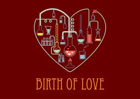 Heart shape with chemical elements 스톡 일러스트