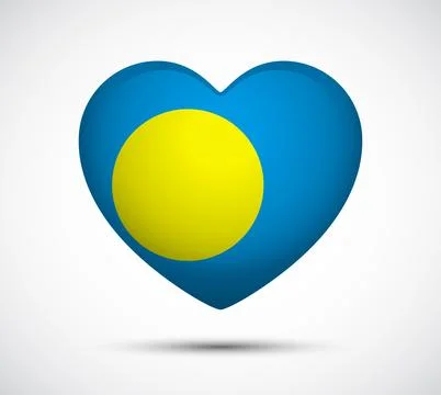 Heart Shape with Circle Design in Blue and Yellow Color Scheme Stock-Illustration