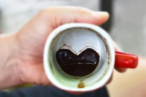 Heart shape in the coffee cup Foto stock