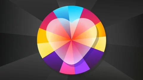 Heart Shape with colourful spinning circle shape. Video stock 116615257