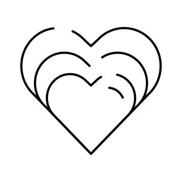 Heart shape with concentric ripple lines icon Stock Illustration
