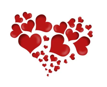 Heart shape concept design with small hearts on isolated Stock Photos