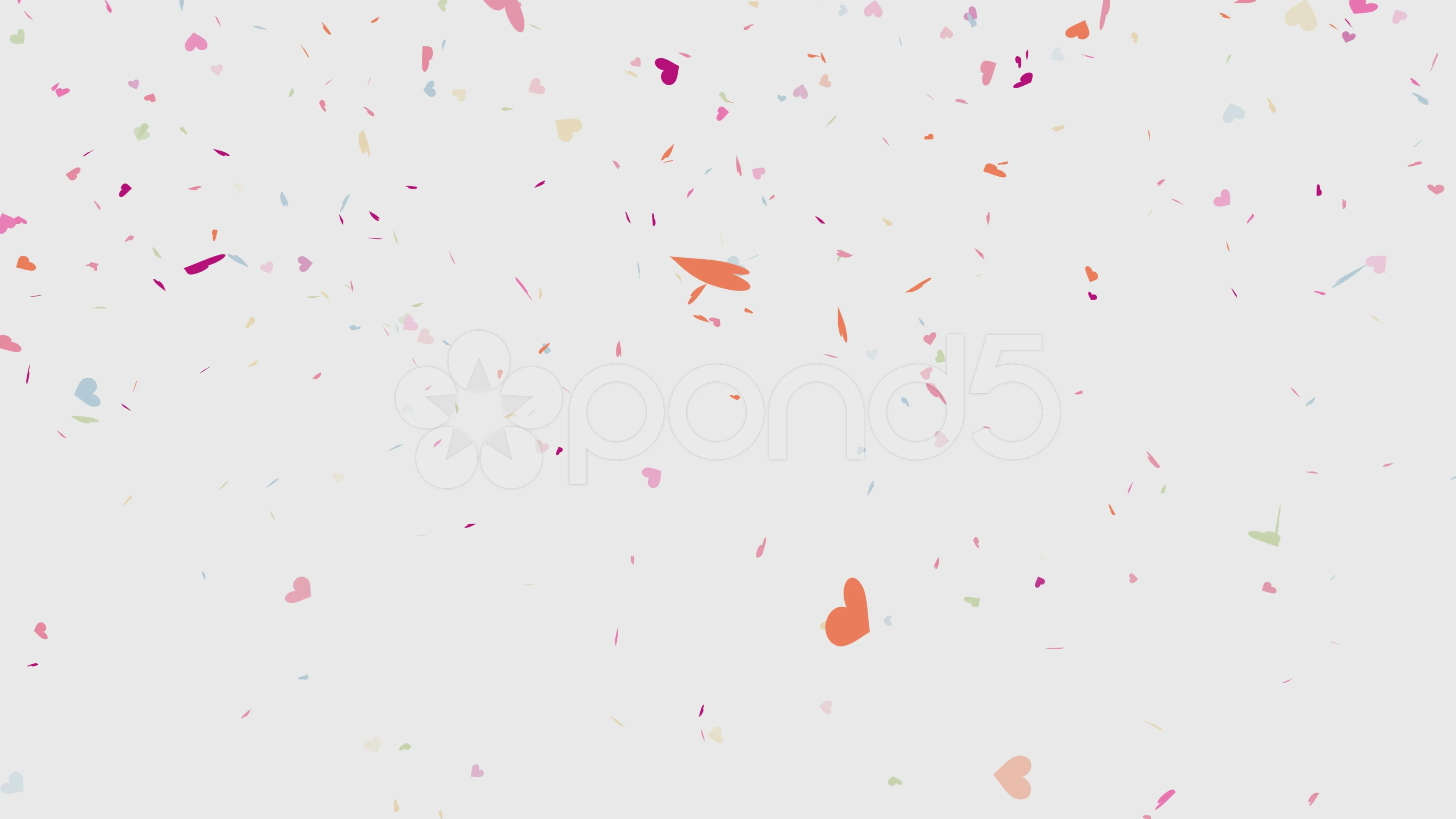 Heart shape confetti falling animation -... | Stock Video | Pond5