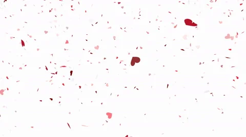 Heart shape confetti falling animation - alpha channel included Stock Footage 53205269