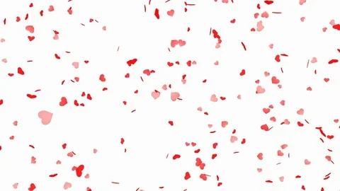 Heart shape confetti - loop, alpha channels, 4K Video stock 80402015