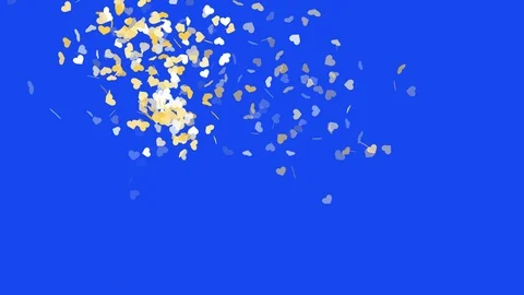 Heart shape confetti - seamless loop, blue screen Stock Footage 96063815
