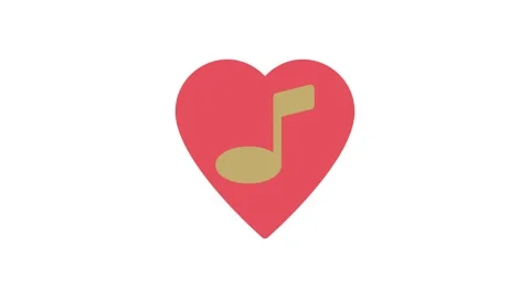 A heart shape containing a music note, representing the connection between .. Stock Footage 333233286