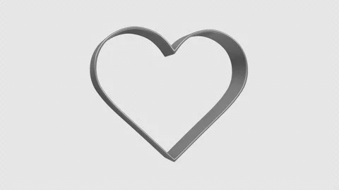 Heart Shape Cookie Cutter Rotating on a Transparent Background. Seamless Loop. Stock Footage 305095503