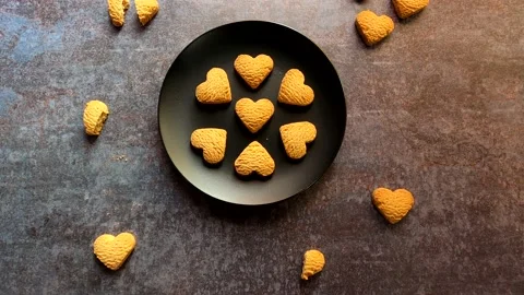 Heart shape cookie Stock Footage 154387581