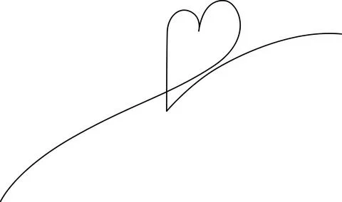 Heart shape on curved line Vector Illustrazione stock