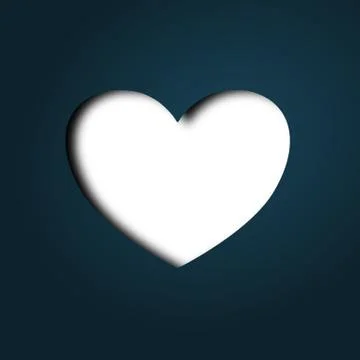 Heart shape at dark blue background with shadow Stock Illustration