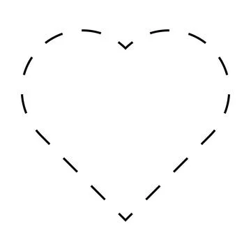 Heart shape dashed symbol icon vector for creative graphic design ui element  Stock Illustration
