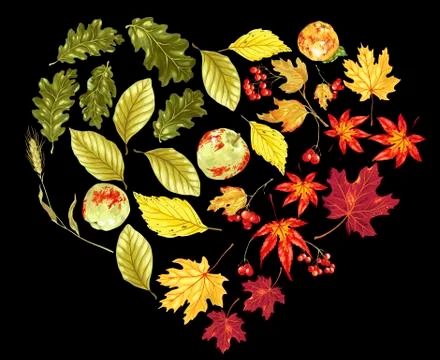 Heart shape decorative element  in rainbow gradient in vector for harvest sea Stock Illustration