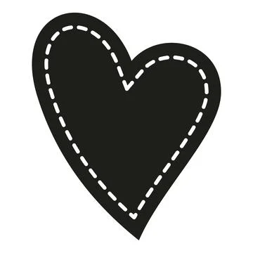 Heart shape design with dashed stitch line 스톡 일러스트