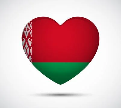 Heart Shape Design Featuring the Flag of Belarus in a Colorful Style Stock Illustration