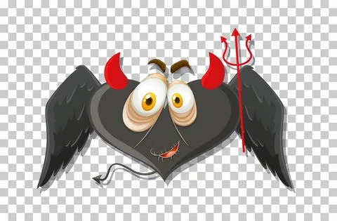 Heart shape devil with facial expression Stock Illustration