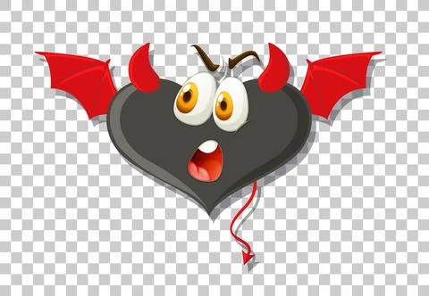 Heart shape devil with facial expression Stock Illustration
