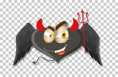 Heart shape devil with facial expression Stock Illustration