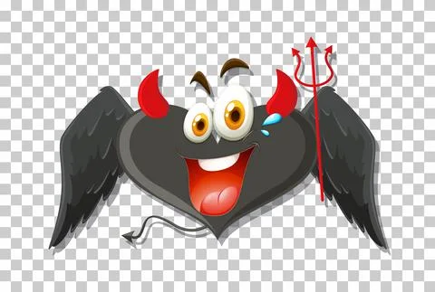 Heart shape devil with facial expression Stock Illustration