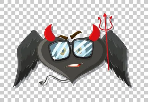 Heart shape devil with facial expression Stock Illustration