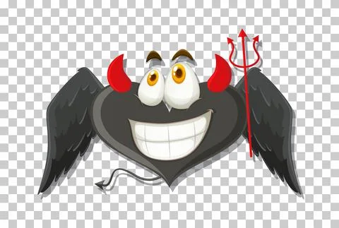 Heart shape devil with facial expression Stock Illustration