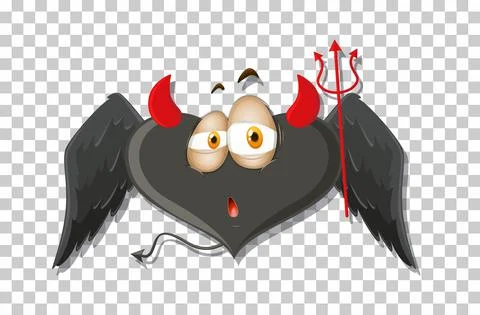 Heart shape devil with facial expression Stock Illustration