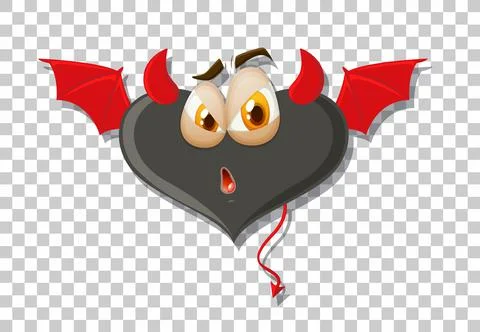 Heart shape devil with facial expression Stock Illustration