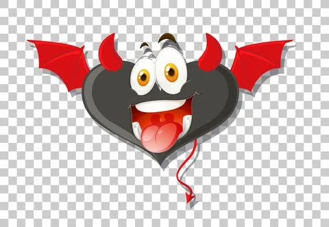 Heart shape devil with facial expression Stock Illustration