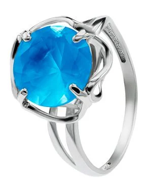 Heart shape diamond gemstone solitaire silver engagement ring Stock Photos