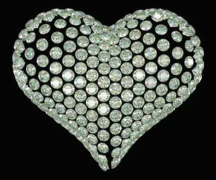 Heart shape diamond or gemstone set Stockillustratie