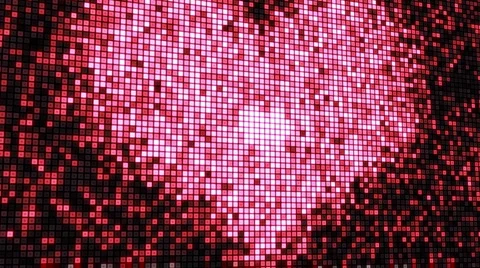 Heart shape on digital screen seamless loop Stock Footage